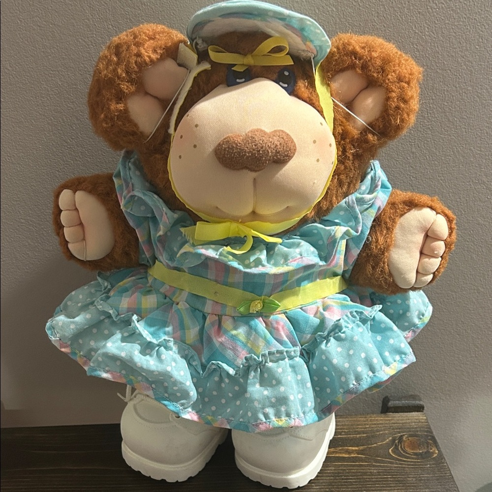 Adorable Plush Furskin in Blue Dress: Meet Junie Mae!